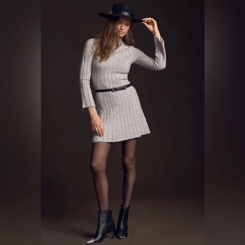 Anthropologie | By Anthropologie Long-Sleeve A-Line Sweater Mini Dress Plus - Picture 4 of 6